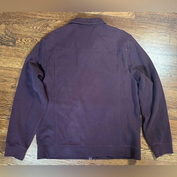 Perry Ellis maroon long sleeve zip-up sweater with pockets size XL - Picture 4 of 5